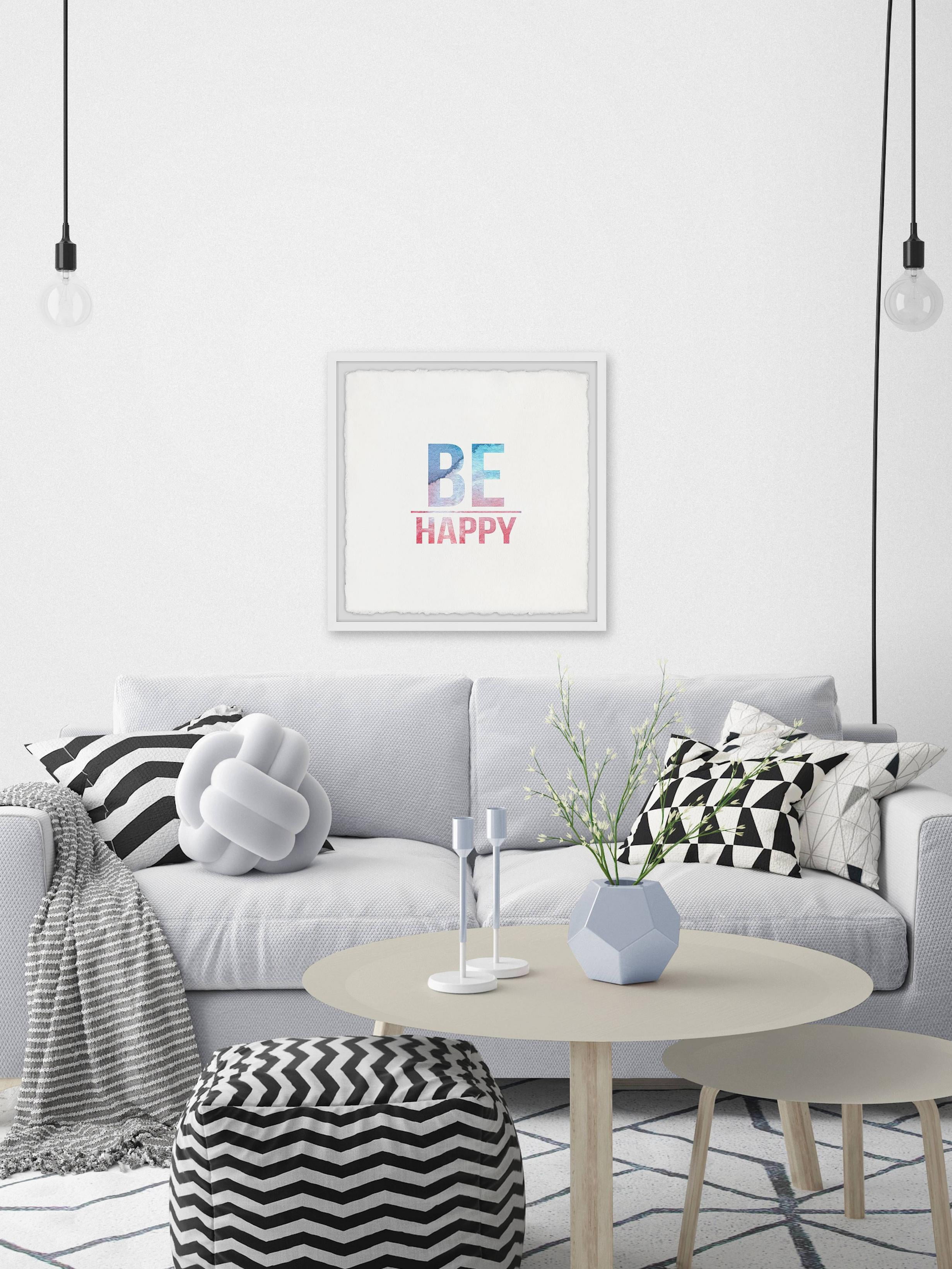 Marmont Hill Be Happy Always Framed Wall Art