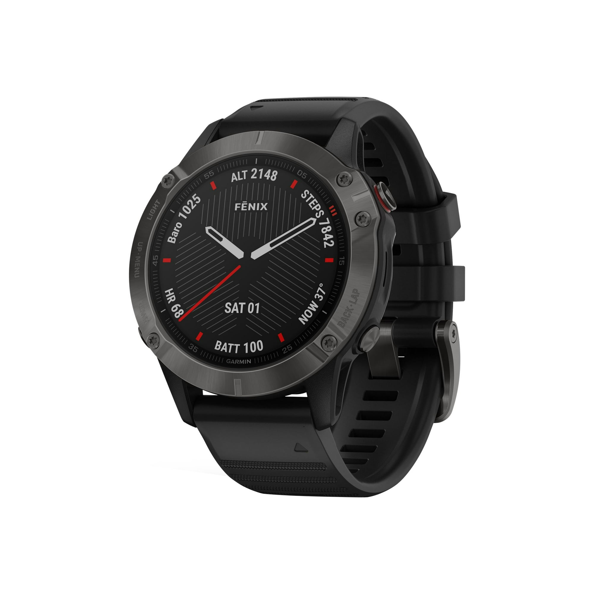 Garmin fenix 6 Sapphire - Carbon gray DLC - sport watch with band