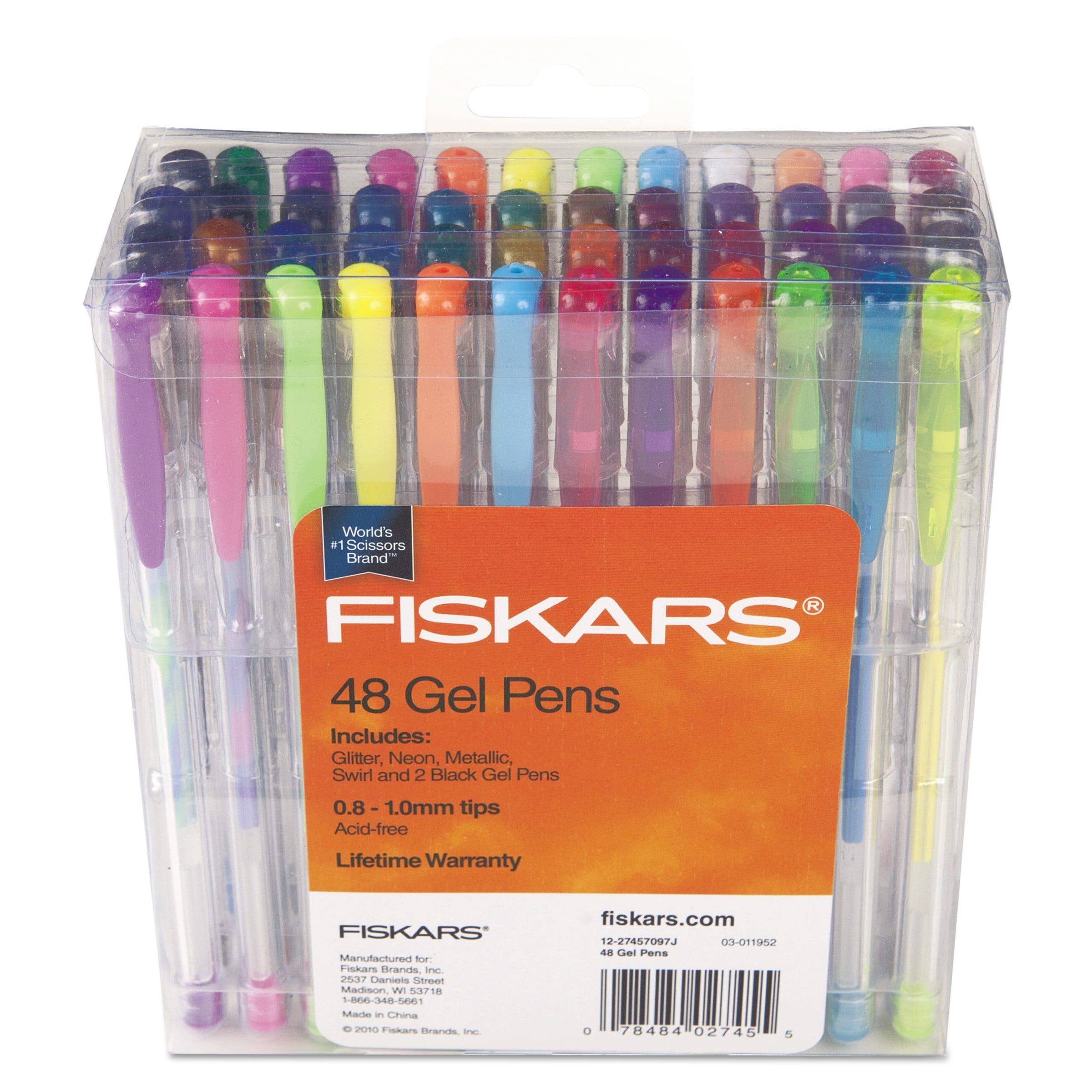 single Een hekel hebben aan Hertellen Fiskars Gel Pen Set, Assorted Colors, 0.8 MM - 1.0 MM Tip Sizes, 48 Per Set  - Walmart.com