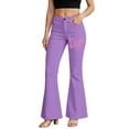 thumbnail image 2 of CONZONE Mens Casual Flared Pants Wide Leg Pants for Men Trendy High Waist Butterfly Graphic Bell Bottom With Pockets, 2 of 6