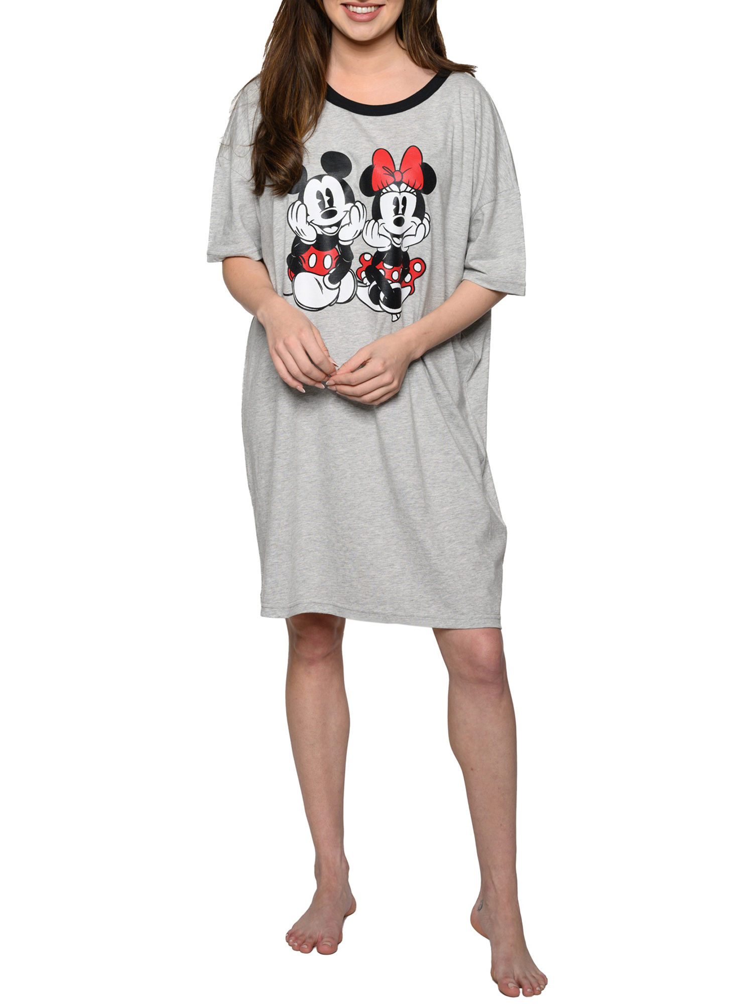 Disney Womens Sleep Shirt Mickey Minnie Mouse One Size Nightgown