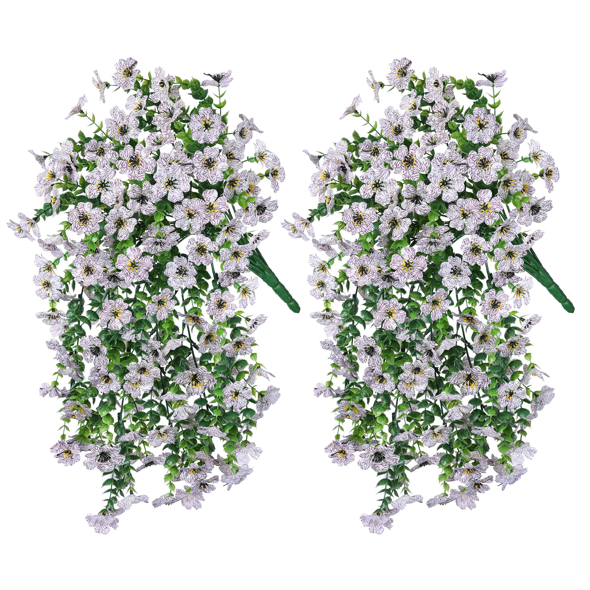 Artificial Flowers for Outdoors Fake Hanging Decoration,2Pcs UV & Fading Resistant Silk Flower, Realistic Plants