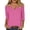 Hot Pink, variant on Dvprdro Womens V Neck Blouses 3/4 Sleeve Cotton Linen Tops Casual Solid Summer Shirts for Women