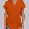 thumbnail image 3 of Easter Tshirt, Casual Comfort Colors V Neck Short Sleeve Button Down Shirt T Top Women'S Tops Tank Spring For Women 2025 Tops Basic Long Sleeves Tops Woman Tank Top Short (S, Saffron) ZMTing, 3 of 3