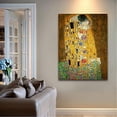 thumbnail image 3 of wall26 Canvas Print Wall Art The Kiss by Gustav Klimt People Historic Illustrations Fine Art Traditional Scenic Colorful Multicolor Ultra for Living Room, Bedroom, Office - 24"x36", 3 of 4