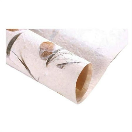 Panda Superstore 29.5 x 20.5 in. Random Pattern Handmade Dongba Paper Roll Petal DIY Craft Paper Birthday Holiday Gift Wrapping Paper, Beige - 2 per Roll