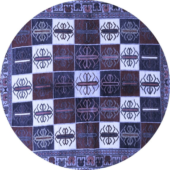 Ahgly Company Indoor Round Persian Blue Traditional Area Rugs, 4' Round