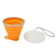 thumbnail image 5 of Vaso de agua plegable de 270 ml, de silicona de grado alimenticio, pequeño, portátil, para acampar, con tapa, para viajes, oficina, exteriores, color naranja, 5 of 14