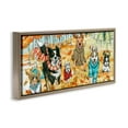 thumbnail image 3 of Stupell Industries Autumn Dog Park Animals Running Animals & Insects Painting Brown Floater Framed Canvas Art Print Wall Art, 31 x 14, 3 of 9