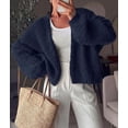 thumbnail image 3 of PRETTYGARDEN Women's Fall Cardigan Open Front Chunky Sweaters Cozy Stretchy Knitwear, Long Sleeve Drop Shoulder, Loose Fit Crochet Jacket, Trendy Holiday Outfits, Warm Winter Clothing, 3 of 9
