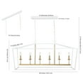 thumbnail image 3 of JONATHAN Y Pagoda 49" 6-Light Classic Traditional Metal Linear Cage Lantern LED Pendant, White/Brass Gold, 3 of 11