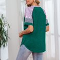 thumbnail image 4 of Gibobby Blusas Termicas Dama Blusa de mujer de manga corta estampada con cuello redondo y costuras redondas sexy para mujer（Verde， S), 4 of 4