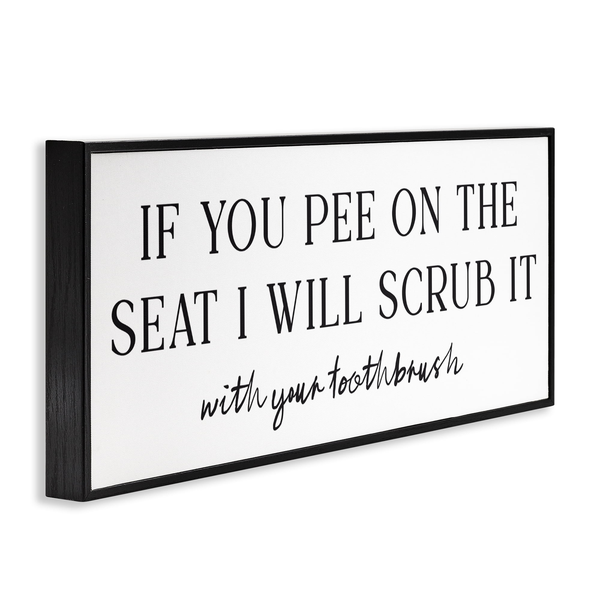 Stupell Industries Pee On The Seat Humor Black Framed Giclee Art, design by Lettered and Lined