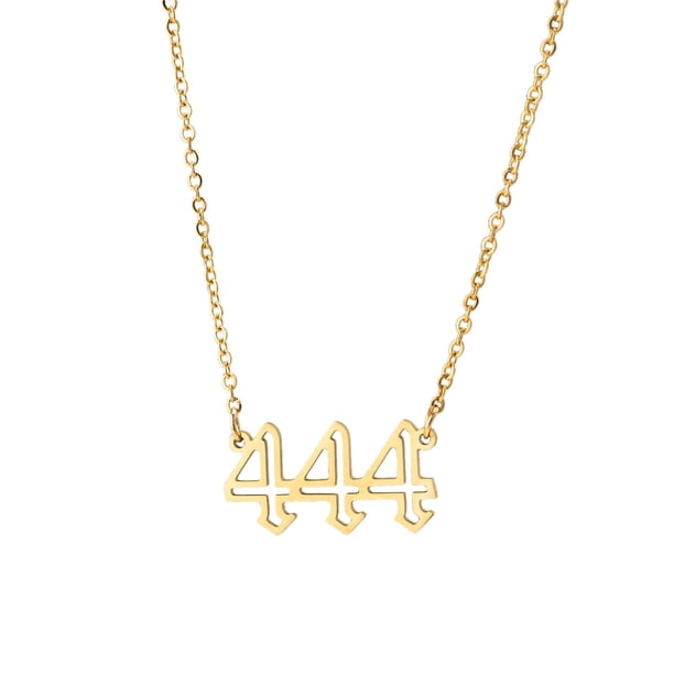 Collar para mujer, joyería para mujer, 1 pieza de collar con colgante de número de ángel, chapado en oro/plata, de acero inoxidable, ideal para mujeres, collar colgante.