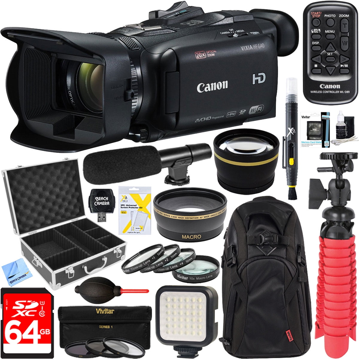 Canon VIXIA HF G40 Camcorder w/ 20x HD Zoom Lens + UMMIC100 Mini
