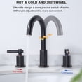 thumbnail image 5 of Wowow 8 in. Widespread 2-Handle High-Arc Spout Bathroom Sink Faucet with Pop-Up Drain in Oil Rubbed Bronze, 5 of 8