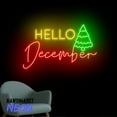 thumbnail image 2 of Handmadetneonsign Hello December Neon Sign, Christmas Wall Art, Hello Winter Led Sign, Christmas Gift Light Sign Decor 82307, 2 of 5