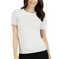 thumbnail image 4 of Lucky Brand Women's 3-Pack Crew Neck Tee Lightweight Ribbed Cotton Blend T-Shirt-Black / S, 4 of 7