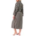 thumbnail image 3 of INSPIRE CHIC Womens Bath Robe Fleece Fluffy Terry Long Sleeve Belt Full Length Striped Plush Shaggy with Pockets Spa Shower S Blue, 3 of 5