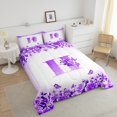 thumbnail image 4 of Erosebridal Letter Initial Bedding King Comforter Set,Monogrammed Personalized Bedding Sets King with Comforter,Flower Decor,Reversible,Super Cozy,3 Pieces, 4 of 8