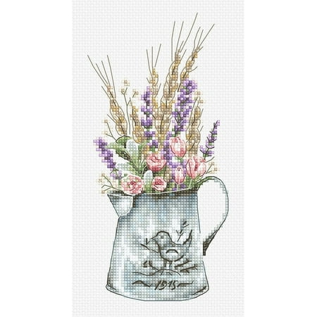 UPC: 4840746065583 | Bouquet with lavender B7008L Counted Cross-Stitch Kit