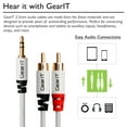 thumbnail image 3 of 10ft 3.5mm to RCA Cable, GearIT Pro Series Premium Gold Plated 10 Feet 3.5mm to RCA Audio Stereo Cable for Headphones, Car Stereo, iPods, iPhones, MP3 Players and more, White, 3 of 7