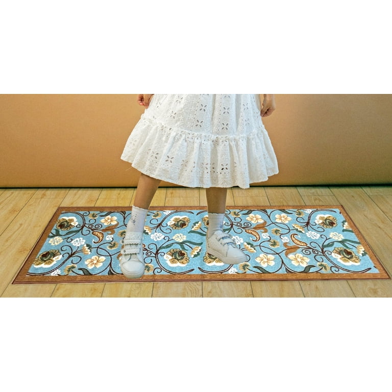 Gloria - Non slip Rubber Back Kitchen Mat for floor Non Skid Washable Rugs  for Entryway Hallway Carpet (22 x 120) 