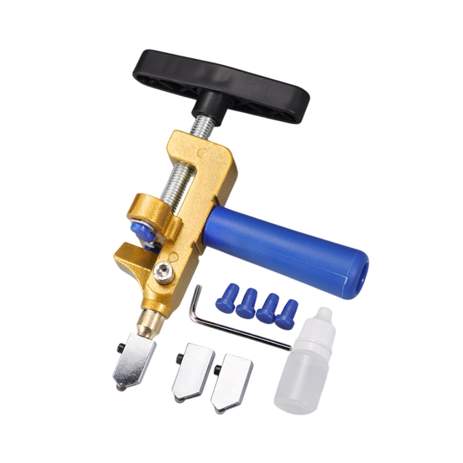 Sharprepublic Glass Cutter 2 in 1 Comfortable Gripping Glass Cutting Tool for Mirror Glass Blue