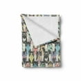 thumbnail image 2 of Cat Soft Flannel Fleece Blanket, Pattern with Hipster Playful Feline Characters with Glasses and Bowties Vintage Style, Cozy Plush for Indoor and Outdoor Use, 50" x 70", Multicolor, by Ambesonne, 2 of 6