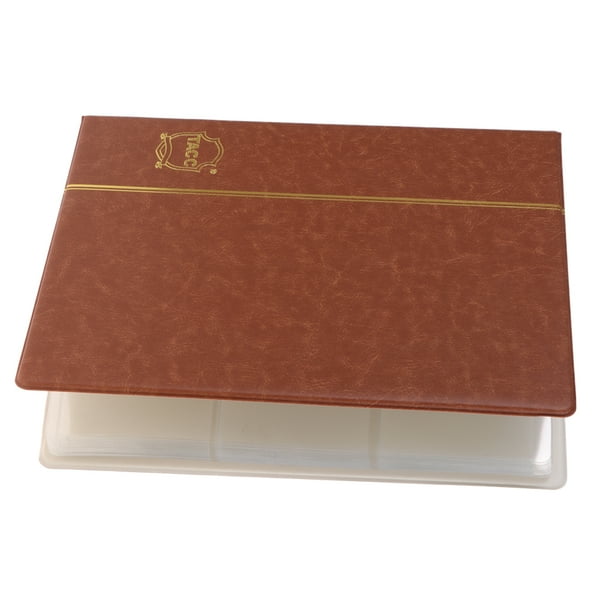 Álbum de Colección de Billetes de Cuero 60 Bolsillos Bill Note Book Holder - Marrón Sunnimix Álbum de colección de papel moneda