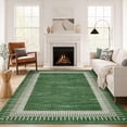 thumbnail image 2 of Garvee 10'x13' Geometric Striped Bordered Area Rug Modern Solid Carpet, Washable Non Slip Rug for Living Room Bedroom Home Office, Green, 2 of 9