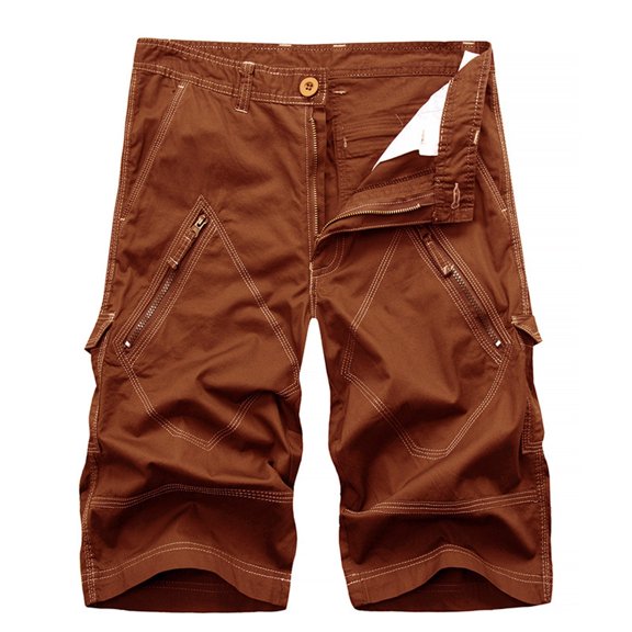 uikmnh Mens Shorts Men's Cargo Shorts Baggy Multi Pocket Five Quarter Mid Length Size:31