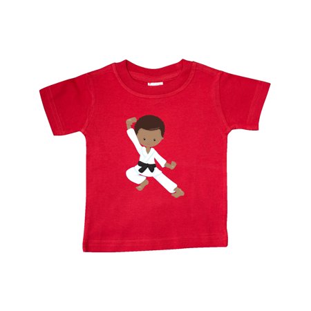 

Inktastic African American Boy Black Belt Karate Pose Gift Baby Boy T-Shirt