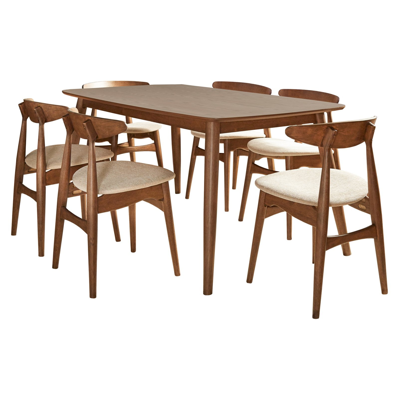 Chelsea Lane Mid Century Modern 7 Piece Dining Set - Walmart.com - Walmart.com