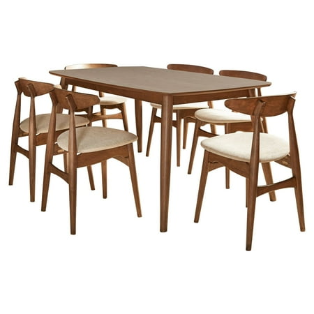 Chelsea Lane Mid Century Modern 7 Piece Dining Set