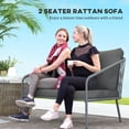 thumbnail image 4 of Outsunny Garden Sofa with Cushions, 2-Seater Outdoor Balcony Rattan Sofa, 4 of 10