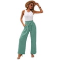 thumbnail image 1 of Pantalones de Salón Anchos para Mujer, Color Verde , Talla M, 1 of 8