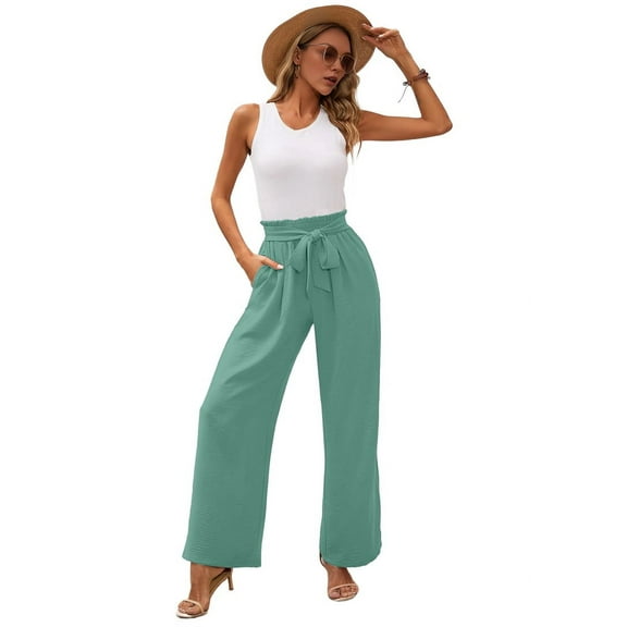 Women'S Wide Leg Lounge Pants Light Green M