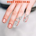 thumbnail image 2 of 1 Set of 4 Pcs Women Nail Tips Rhinestone Alloy Rings Multi size Nail Caps for Parties and Home Manicure Art, 2 of 9