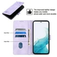 thumbnail image 3 of Nalacover Wallet Case for Samsung Galaxy A54 5G, Skin-Friendly PU Leather Shoulder Strap Lanyard Crossbody Magnetic Clasp Flip Folio Cover with Card Slots Holder Kickstand Shockproof Case,Purple, 3 of 8