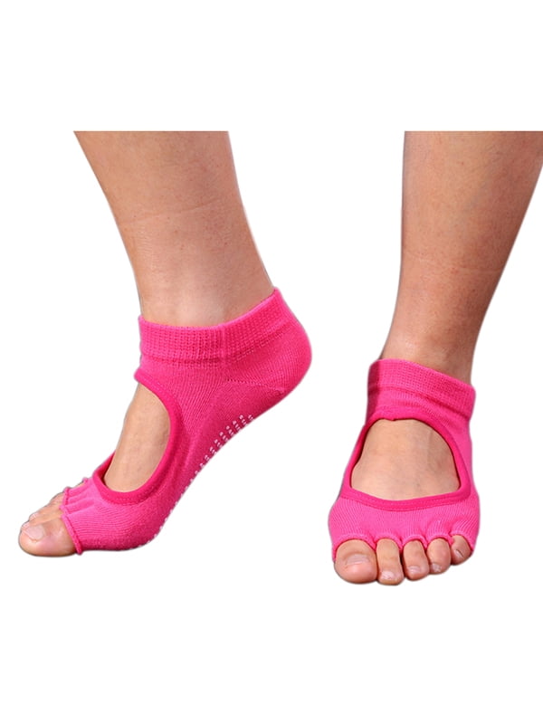 25C1 1 Pair Open-toed Yoga Toes Socks Gym Non Slip Massage Fitness Five Toes 