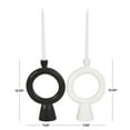 thumbnail image 3 of CosmoLiving by Cosmopolitan 2 Candle Black Ceramic Geometric Ring Candle Holder, Set of 2, 3 of 13