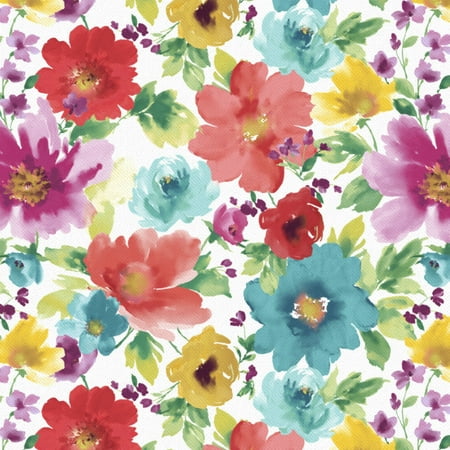 The Pioneer Woman 44" Cotton Floral and Watercolor Sewing & Craft Fabric By the Yard, Multi-color