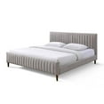 thumbnail image 7 of Omax Decor Spencer Upholstered Mid-Century Fabric King Platform Bed in Gray, 7 of 7