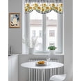 thumbnail image 5 of Farmhouse Sunflowers Tie Up Valances Curtain, Adjustable Kitchen Country Retro Black And White Plaid Valances for Windows Decor, Rod Pocket Short Curtains Set for Bedroom/Bathroom, 54"x18", 5 of 8