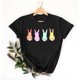 thumbnail image 3 of Mujeres Manga Corta de Verano Tops Pascua Impresa Cuello Redondo, Blusa de Moda Casual para la Primavera, 3 of 4