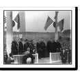 thumbnail image 2 of Historic Framed Print, [President Coolidge on speaker's stand with Army and Navy officers, and 5 Catholic priests; Washington Monument in background and large crowd on Monument gro, 17-7/8" x 21-7/8", 2 of 9