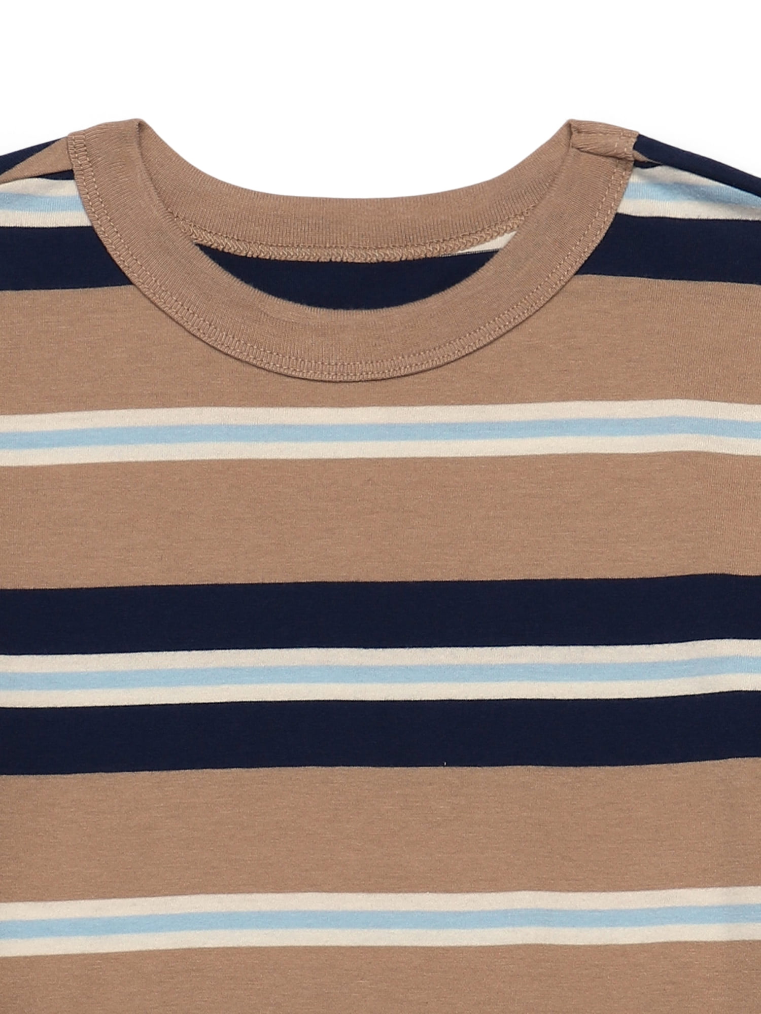 Wonder Nation Boys' Long Sleeve Stripe Tee, Sizes 4–18 & Husky
