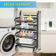 thumbnail image 3 of TEAFIRST 4 Tier Utility Rolling Cart, with Lockable Wheels, Metal Storage Trolley for Kitchen Black, 3 of 7