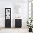 thumbnail image 5 of Vinnova Design Black Storage Cabinet with 3 Drawers 3 Shelves for Bathroom and Living Room, 5 of 14